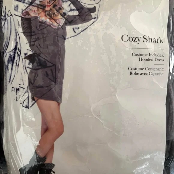 Leg Avenue Cozy Shark Hooded Dress Costume - Picture 2 of 4